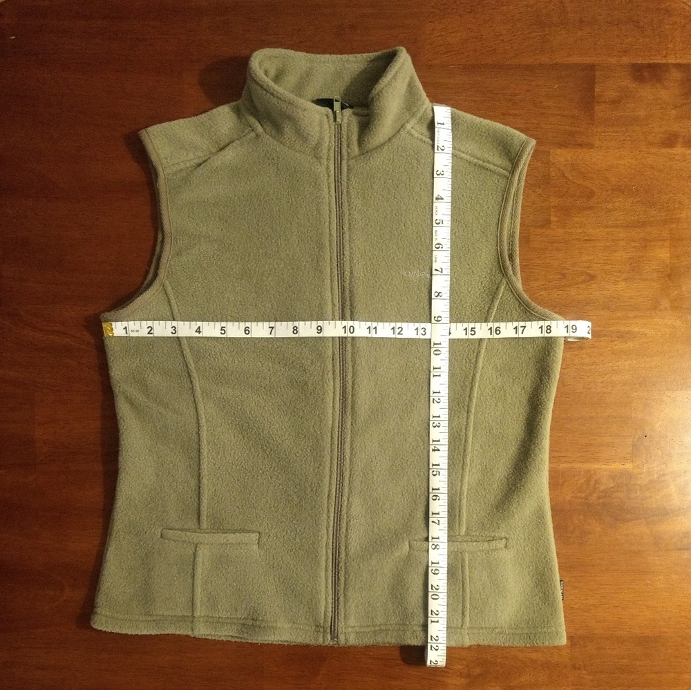 NY Jeans New York & Company Olive Fleece Zip Vest - Picture 7 of 8